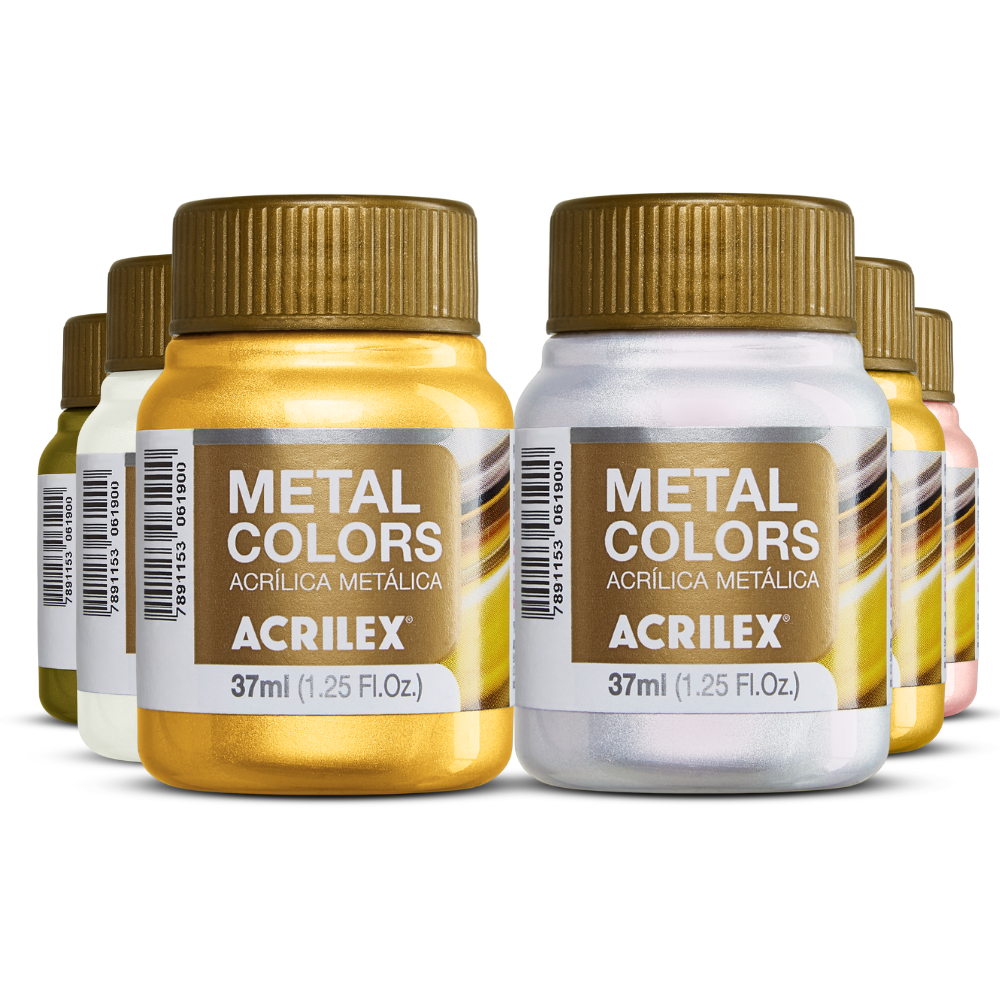 Tinta Acrílica Metálica Acrilex 37ml Metal Colors