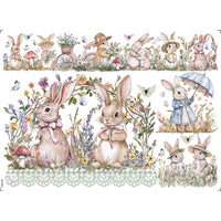 Transfer Têxtil 20x27,5cm TTR6P-004 Páscoa Coelhos Jardim