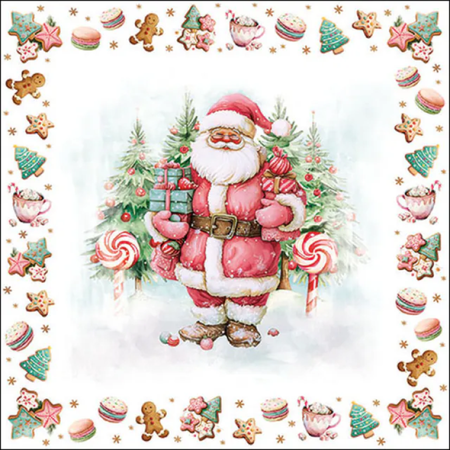 Guardanapo de Papel Decoupage 33x33 33319970 Natal Santa Sweets