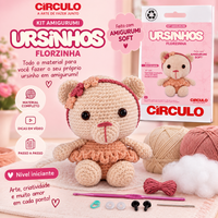 Kit Amigurumi Ursinhos Soft Círculo Cor 02 Florzinha