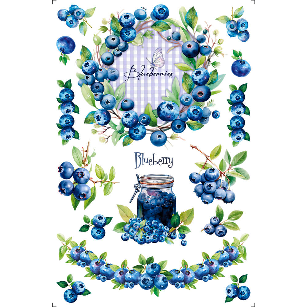 Transfer de Imagem Litoarte 19,5x29,5cm TIB-080 Blueberry