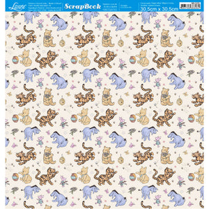 Papel Scrapbook Litoarte SD-1372 Urso Doce Mel 30,5x30,5cm