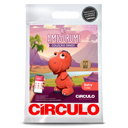 Kit Amigurumi Dinossauros Círculo Cor 03 T-Rex