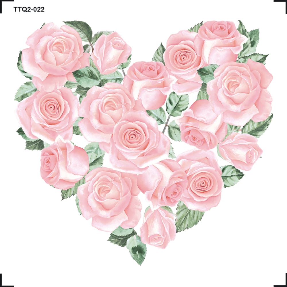 Transfer Têxtil 8x8cm TTQ2-022 Coração Rosa