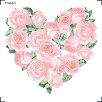 Transfer Têxtil 8x8cm TTQ2-022 Coração Rosa