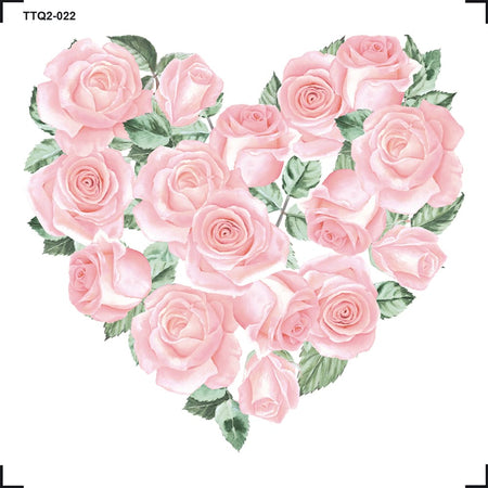 Transfer Têxtil 8x8cm TTQ2-022 Coração Rosa
