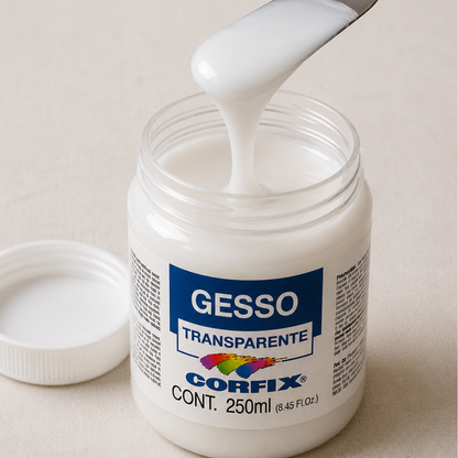 Gesso Acrílico Transparente para Telas Corfix 250ml Preparação para Pintura