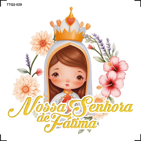 Transfer Têxtil 8x8cm TTQ2-029 Nossa Senhora de Fátima