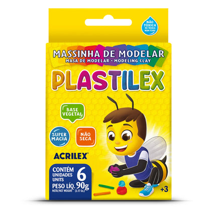 Massinha de Modelar Plastilex Acrilex 90g com 6 Unidades