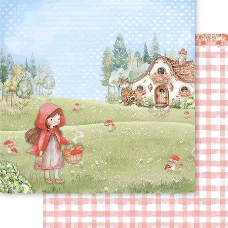 Papel Scrapbook Litoarte SD-1383 Menina de Vermelho 30,5x30,5cm