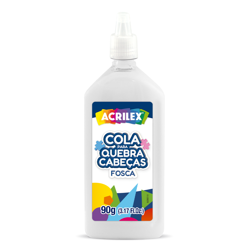 Cola para Quebra-Cabeças Acrilex 90g Fosca com Espátula Aplicadora