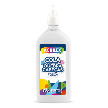 Cola para Quebra-Cabeças Acrilex 90g Fosca com Espátula Aplicadora