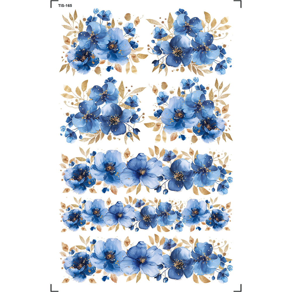 Transfer de Imagem 9,8x15cm TIS-165 Flores Azuis