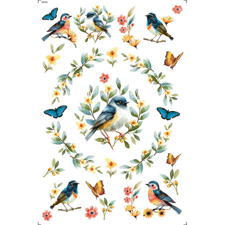 Transfer de Imagem 19,5x29,5cm TEB-004 Espelhado Pássaros