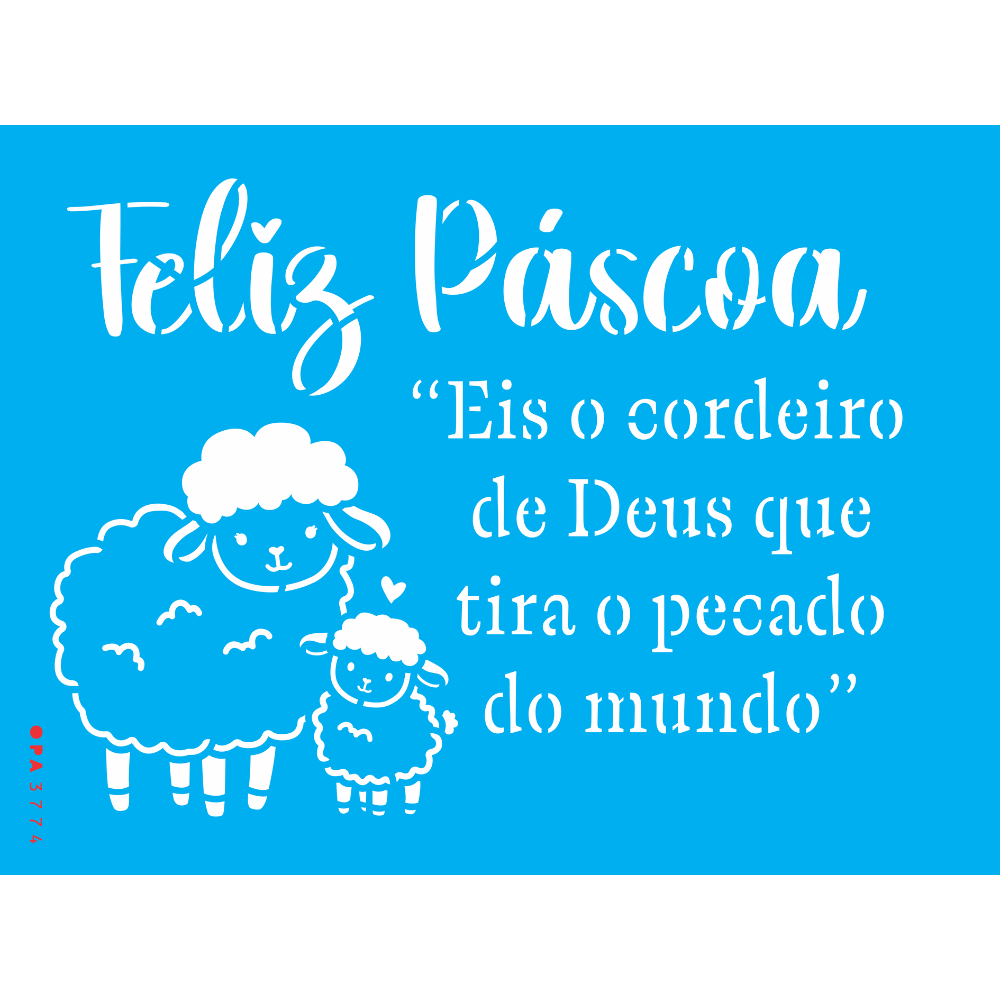 Stencil OPA 15x20 3774 Páscoa Religião Cordeiro de Deus