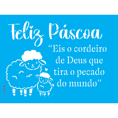 Stencil OPA 15x20 3774 Páscoa Religião Cordeiro de Deus