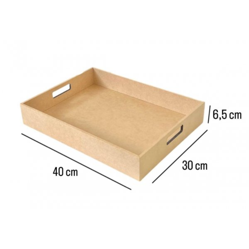 Bandeja em MDF Retangular com Alça 6,5x30x40cm