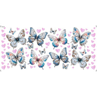 Transfer Têxtil Litoarte 27,5x12,8cm TTB5-039 Barrado Borboletas