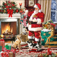 Guardanapo de Papel Decoupage 33x33 Natal Santa Interior 33315575