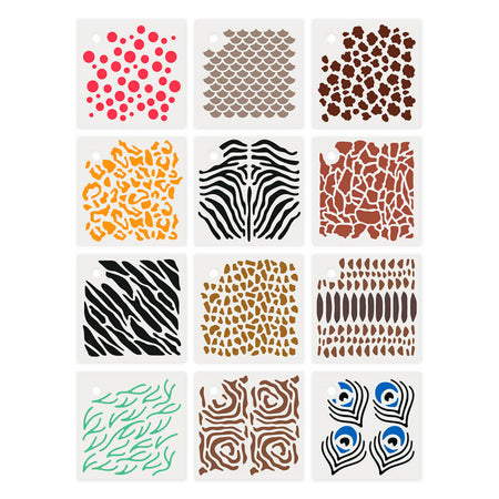 Kit Mini Stencil Litoarte STMI-038 4,5cm Estamparia 12 peças