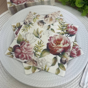 Guardanapo de Papel Decoupage 33x33 Composição de Peônias 13318131