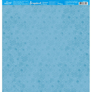 Papel Scrapbook Litoarte SBB-217 Fundo Azul com Flores 30,5x30,5cm