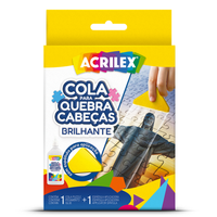 Cola para Quebra-Cabeças Acrilex 90g Brilhante com Espátula Aplicadora