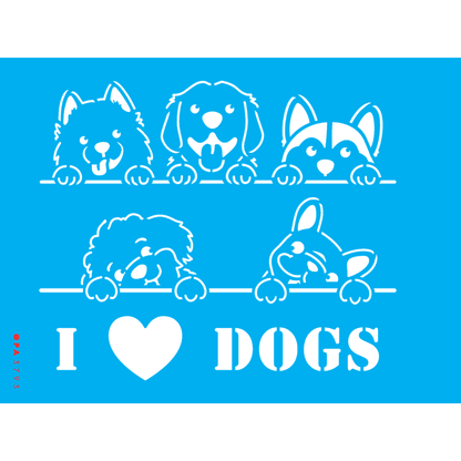 Stencil OPA 15x20 3793 Pet I Love Dogs