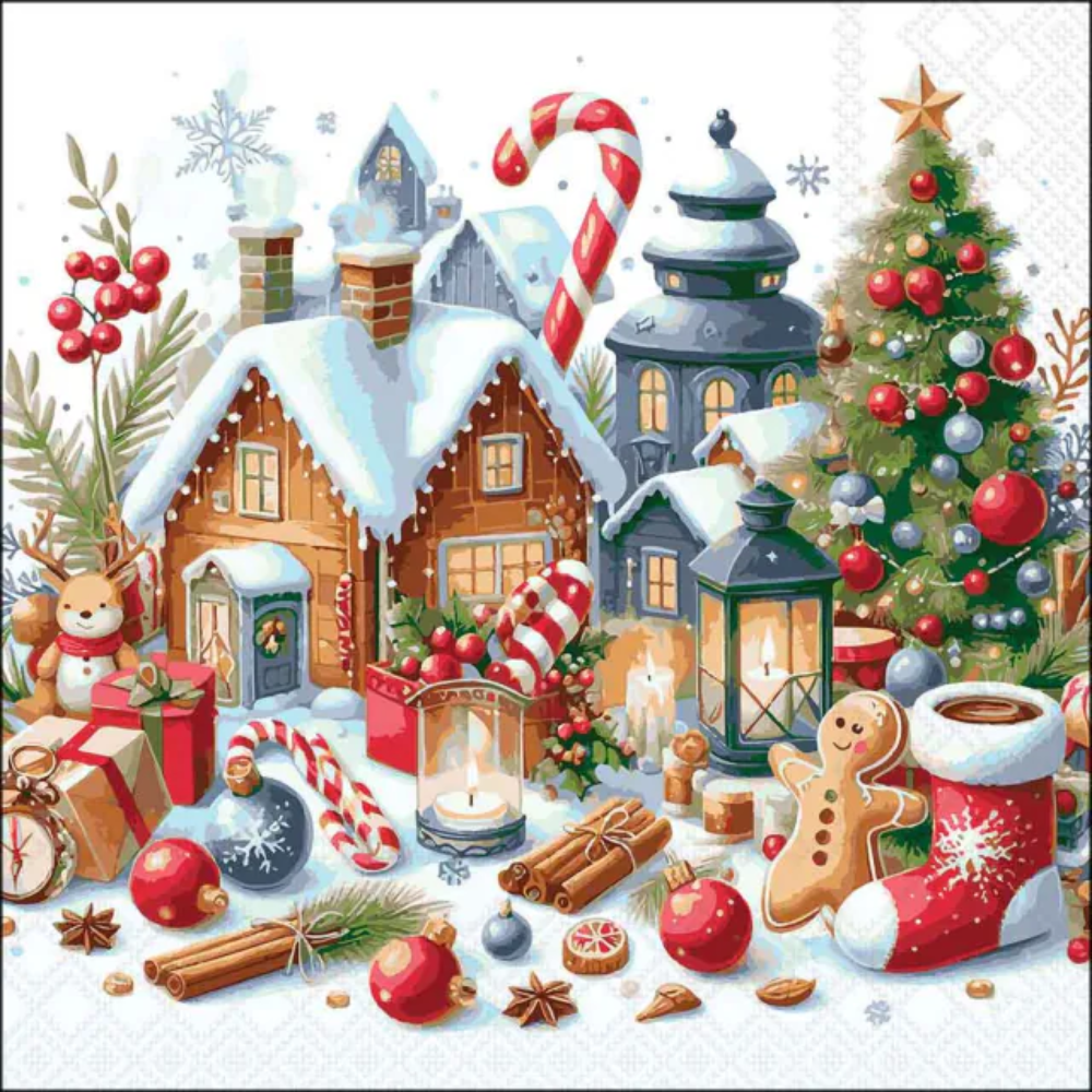 Guardanapo de Papel Decoupage 33x33 Natal Christmas Scenery 33321050