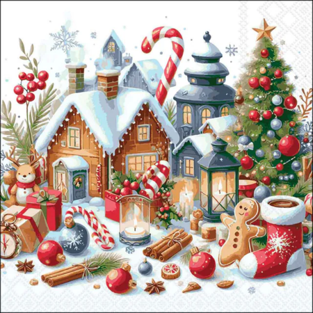 Guardanapo de Papel Decoupage 33x33 Natal Christmas Scenery 33321050