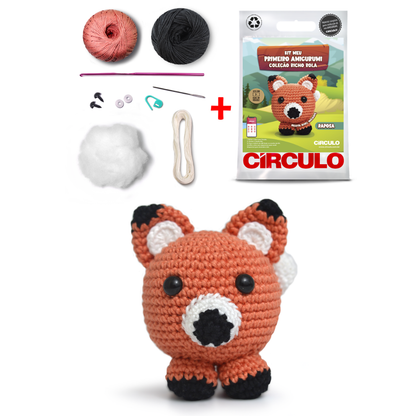 Kit Meu Primeiro Amigurumi Bicho Bola Cor 10 Raposa