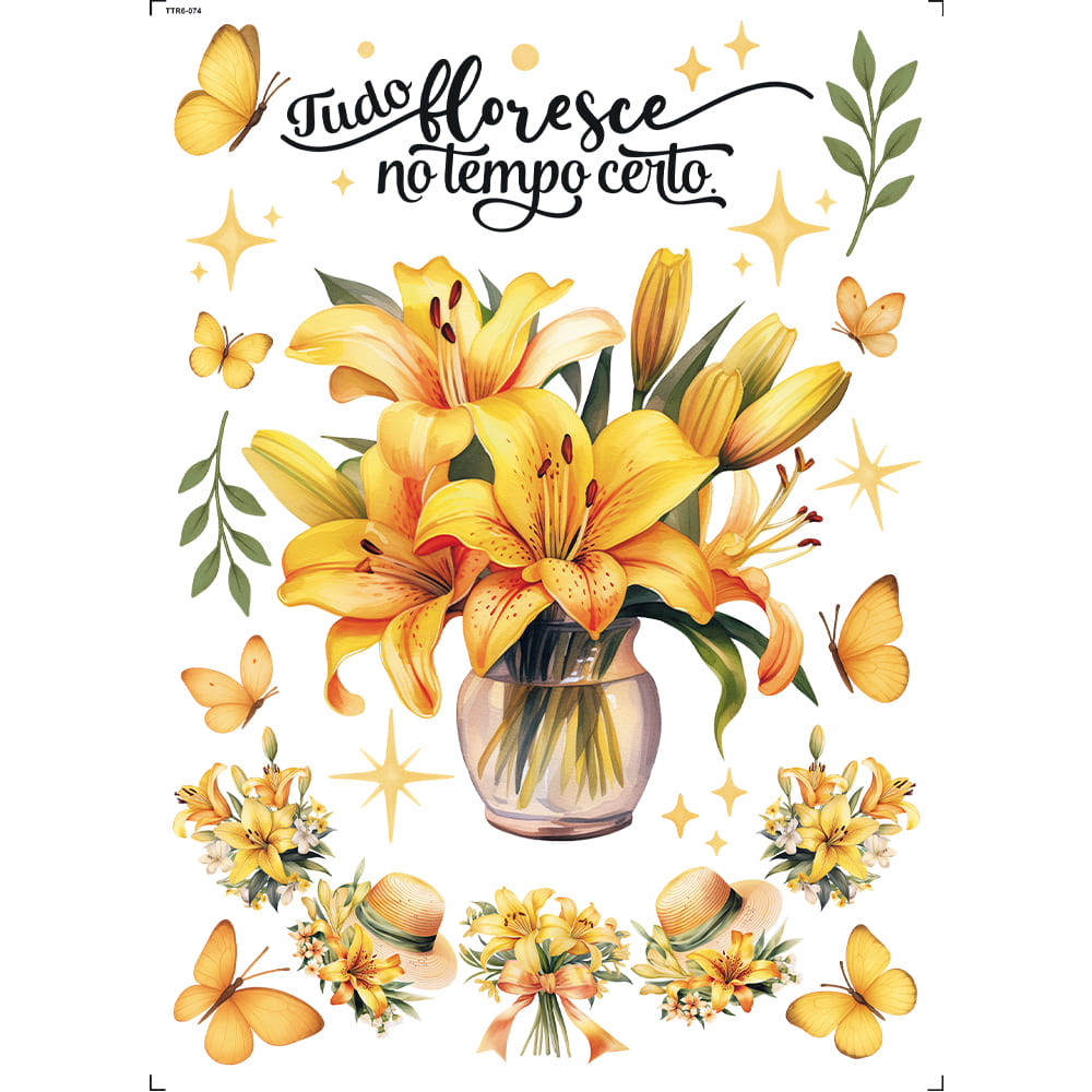 Transfer Têxtil 20x27,5cm TTR6-074 Tudo Floresce