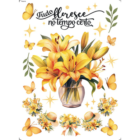 Transfer Têxtil 20x27,5cm TTR6-074 Tudo Floresce