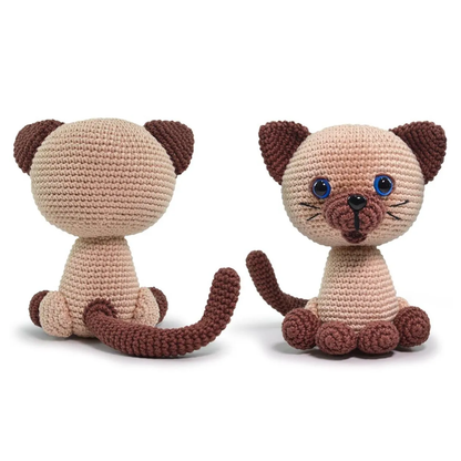 Kit Amigurumi Cães e Gatos Círculo Cor 5 Gato Siamês
