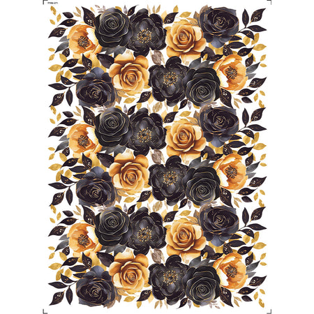 Transfer Têxtil 20x27,5cm TTR6-071 Flores Douradas