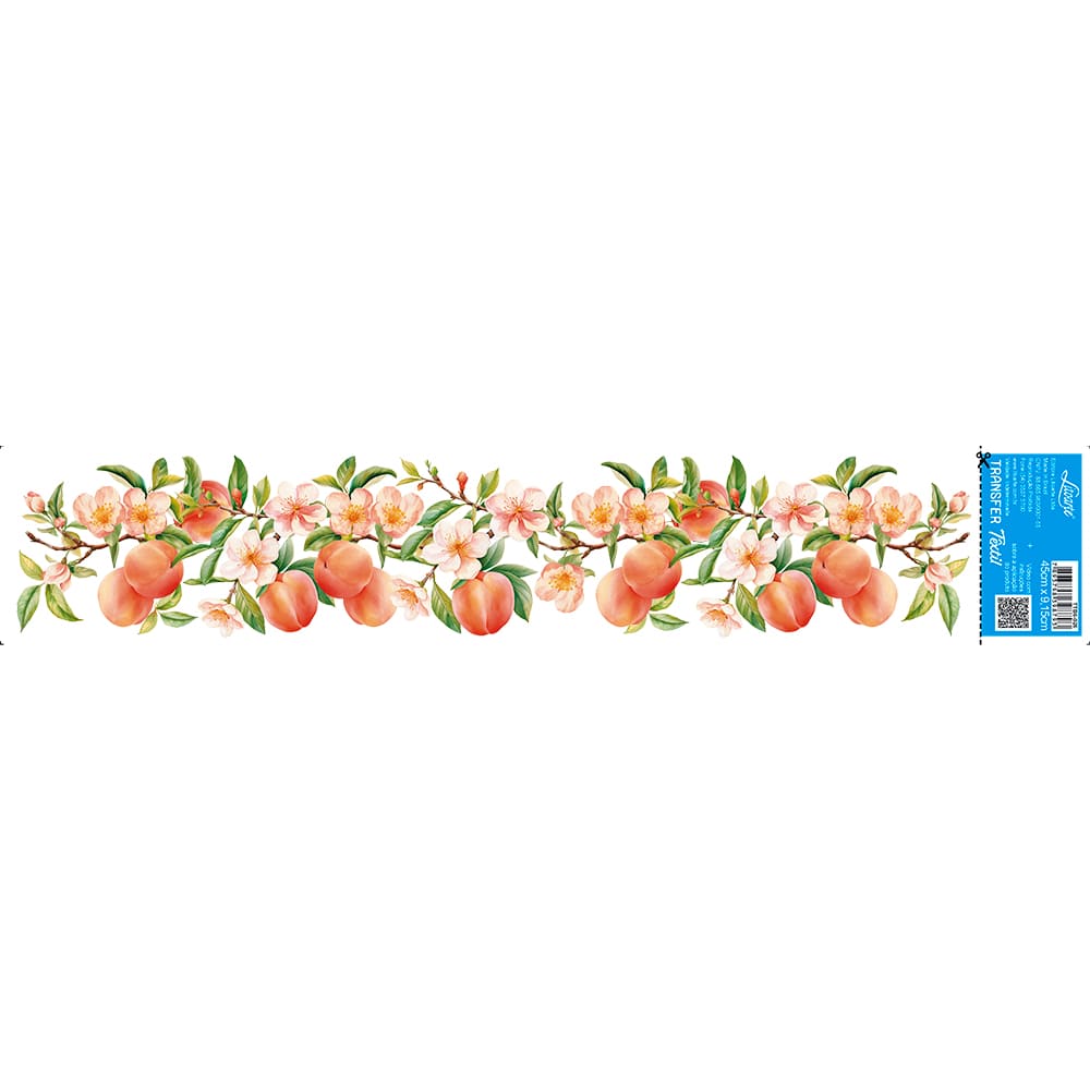 Transfer Têxtil Litoarte 45x9cm TTB6-026 Barrado Pêssegos