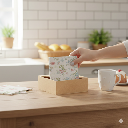 Porta Guardanapos em MDF Caixa Onda 14x14x6cm