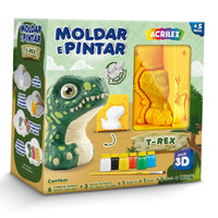 Kit Moldar e Pintar com Gesso Acrilex T-Rex