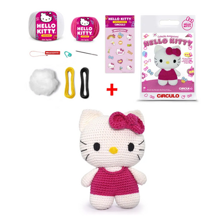 Kit Amigurumi Hello Kitty Círculo Look Rosa
