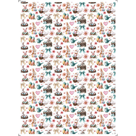 Transfer Têxtil 20x27,5cm TTR6P-003 Páscoa Coelhos Diversos