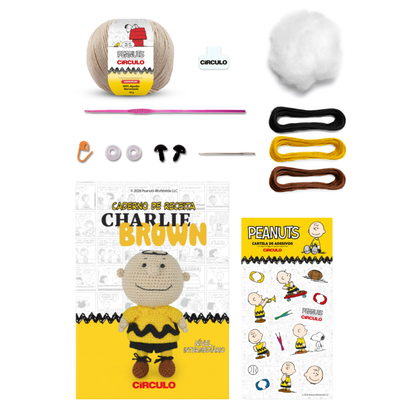 Kit Amigurumi Snoopy and Peanuts Círculo Cor 03 Charlie Brown