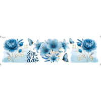 Transfer Têxtil 24x7cm TTB4-124 Barrado Flor Azul