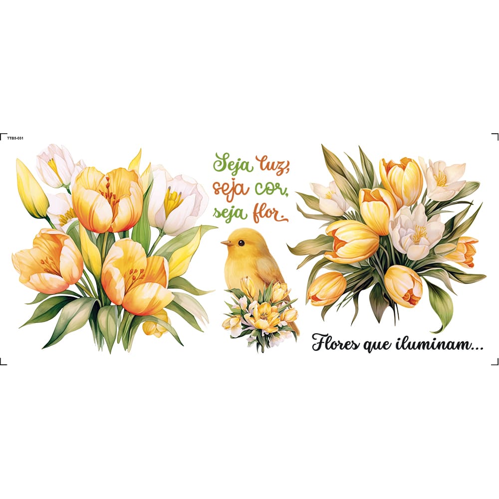 Transfer Têxtil 27,5x12,8cm TTB5-031 Barrado Campo de Tulipas