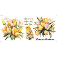 Transfer Têxtil Litoarte 27,5x12,8cm TTB5-031 Barrado Campo de Tulipas