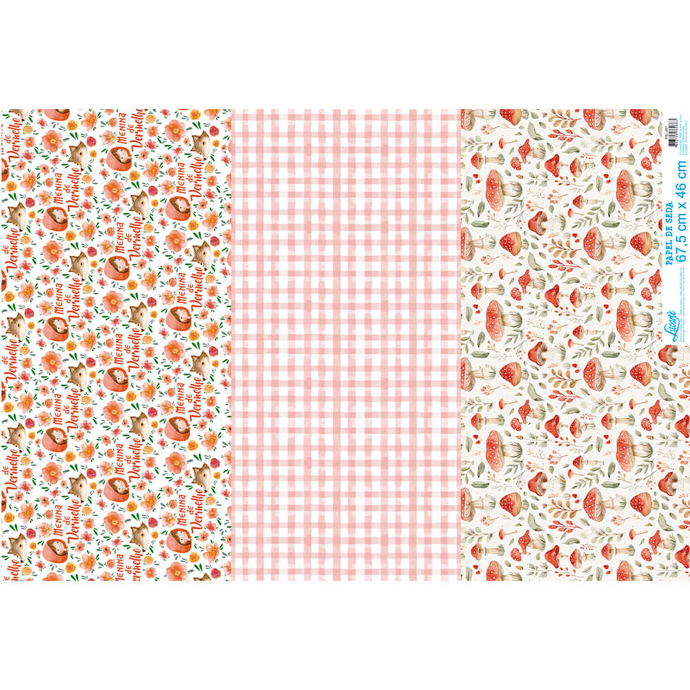 Papel Seda Litoarte PSL-067 Menina de Vermelha 67,5x46cm