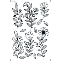 Transfer de Imagem 9,8x15cm TIS-121 Flores Preto e Branco