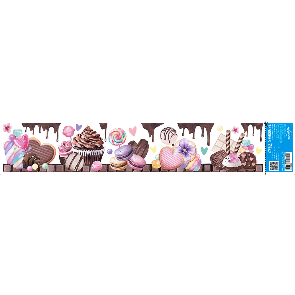 Transfer Têxtil Litoarte 45x9 TTB6-014 Barrado Chocolate Candy Color
