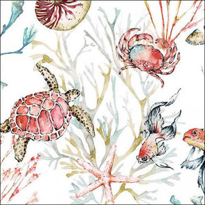 Guardanapo de Papel Decoupage 33x33 Animais Marinhos 13318390
