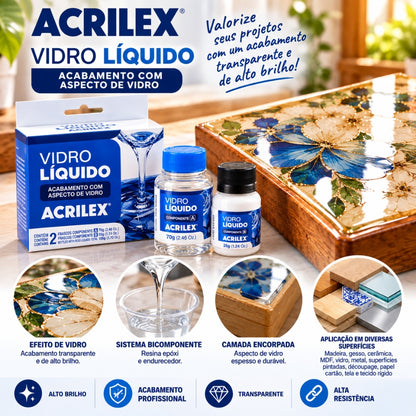 Vidro Líquido Acrilex 105g Acabamento com aspecto de Vidro