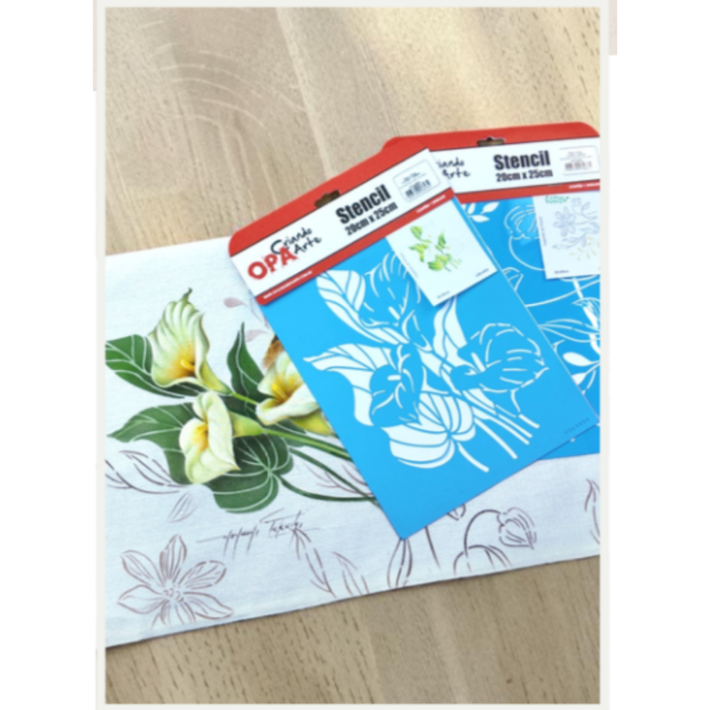 Stencil OPA 20x25 3800 Flor Sombra Copo de Leite